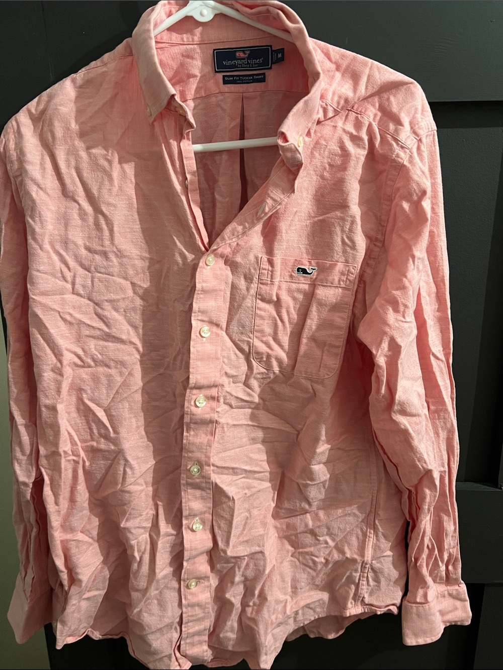 Vineyard Vines Men's Light Pink Long-Sleeve Button-Down Shirt
